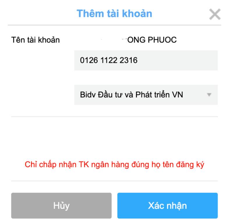 Cách Thêm Tài Khoản Ngân Hàng Vào Kubet